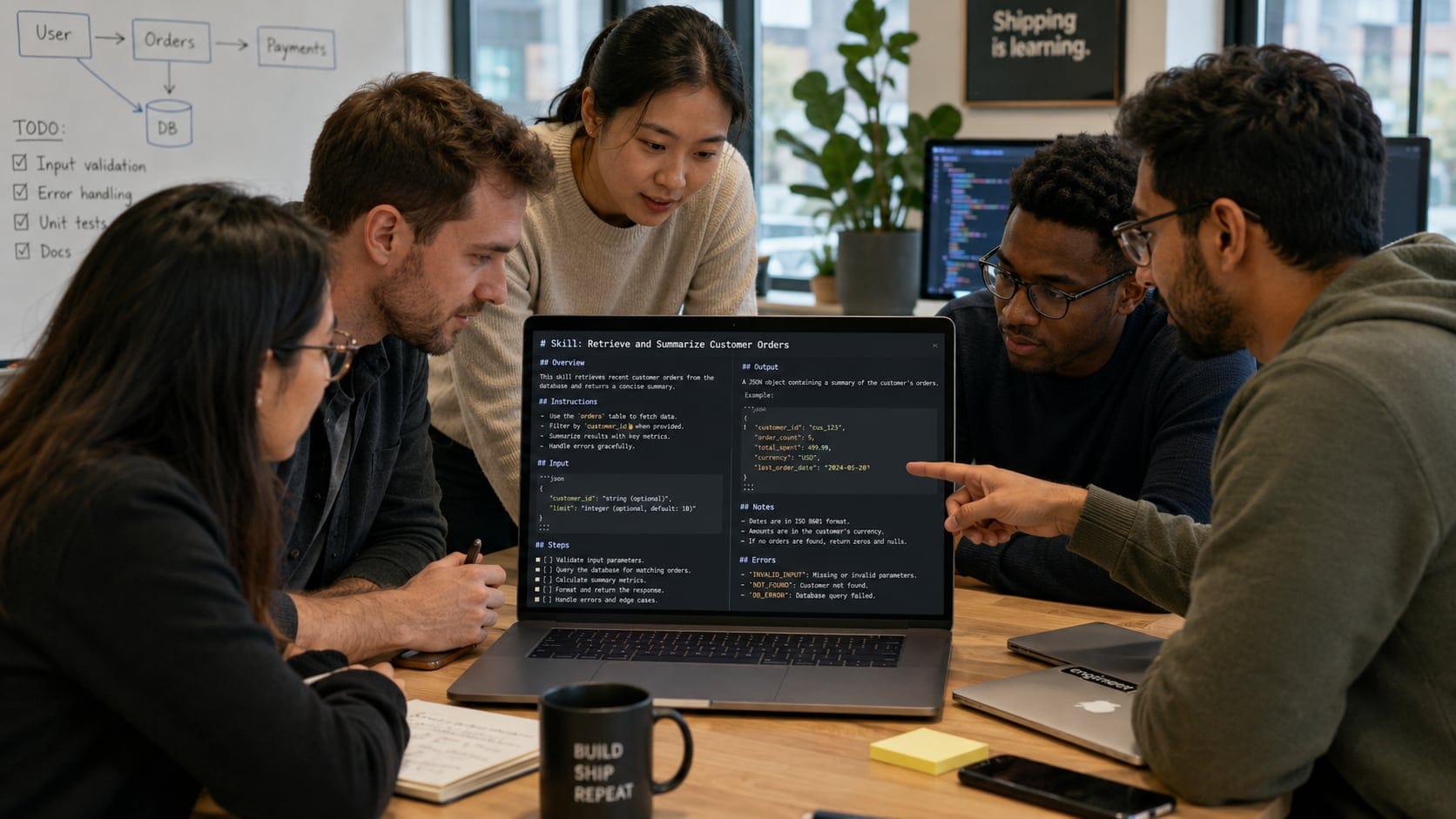 Dev Coding Team and Laptop